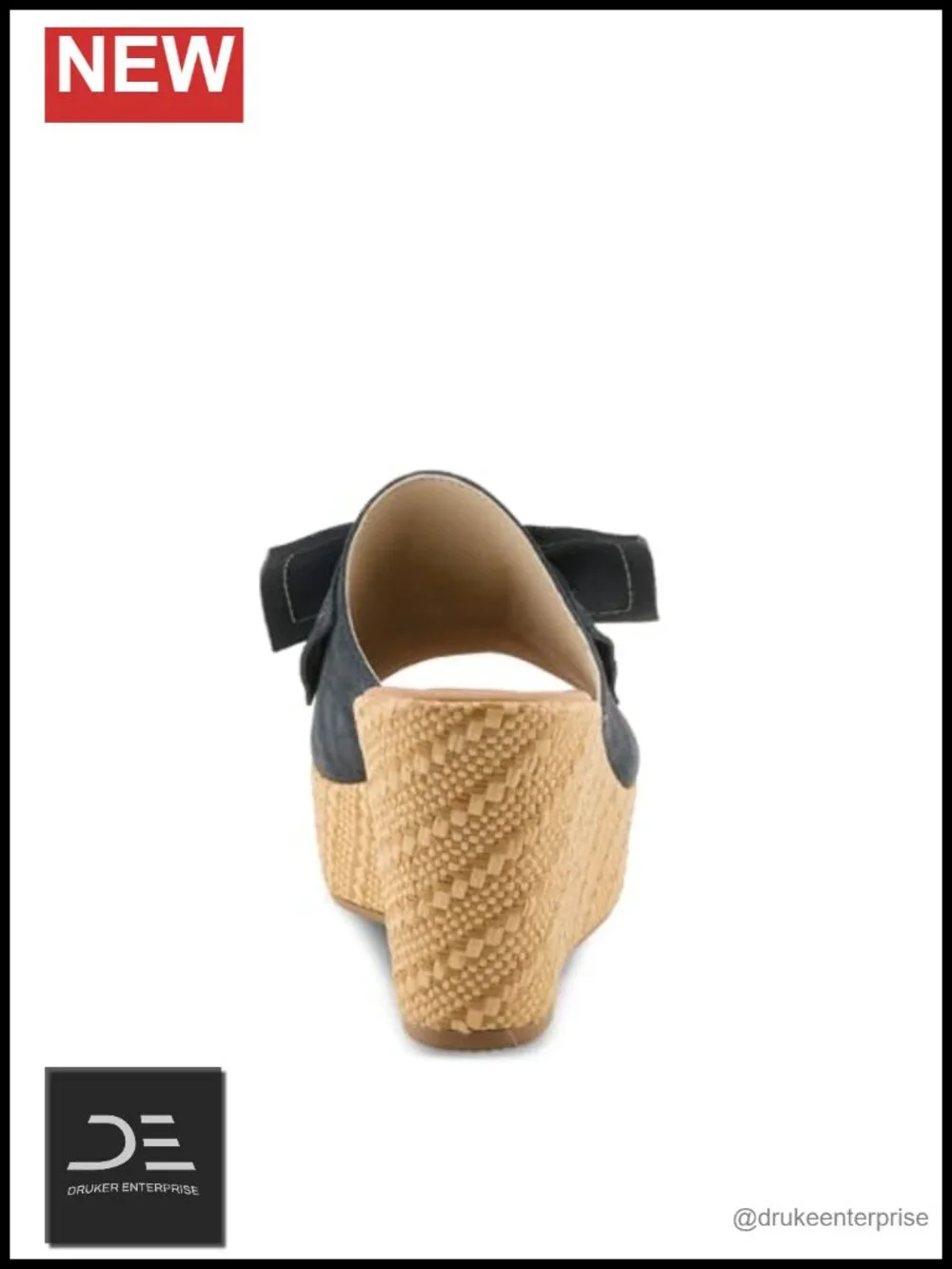 Italian Suede Bow Wedge Platform Sandal Cushioned Slip-On